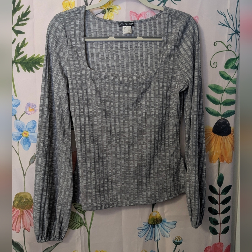 VENUS Gray Long Sleeve Top